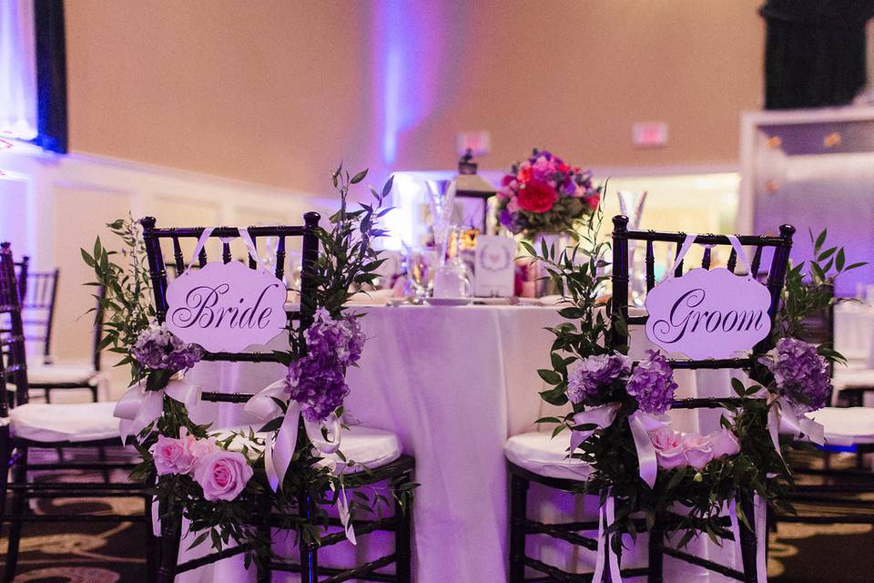 Bride and Groom Table