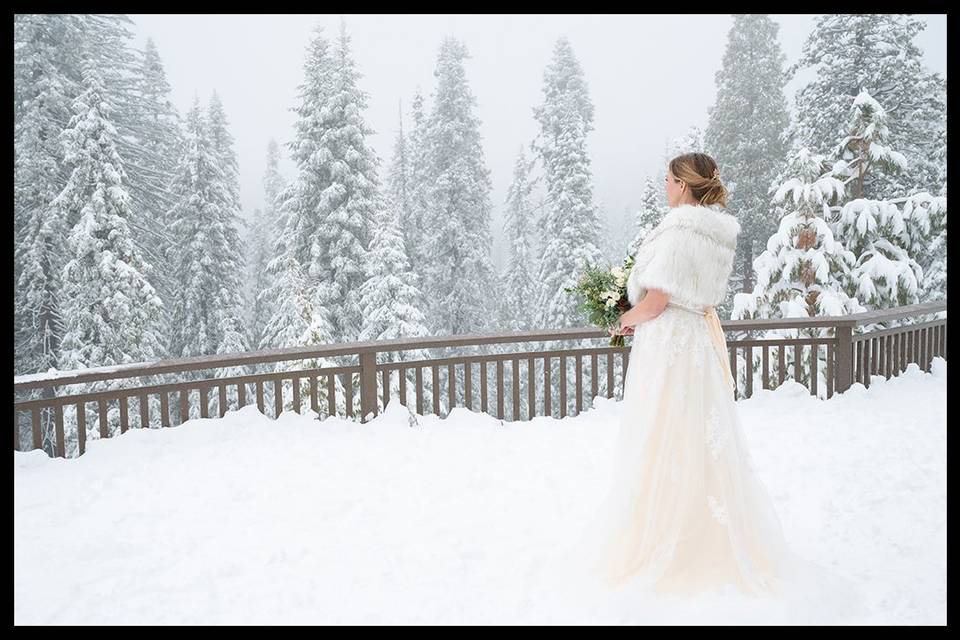 Bride in the snow