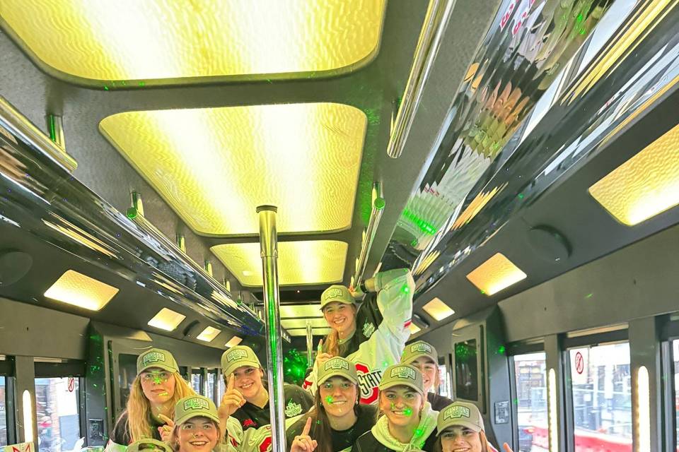 Hockey team in the bus