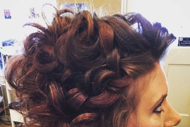 Curly hair updo for dark hair