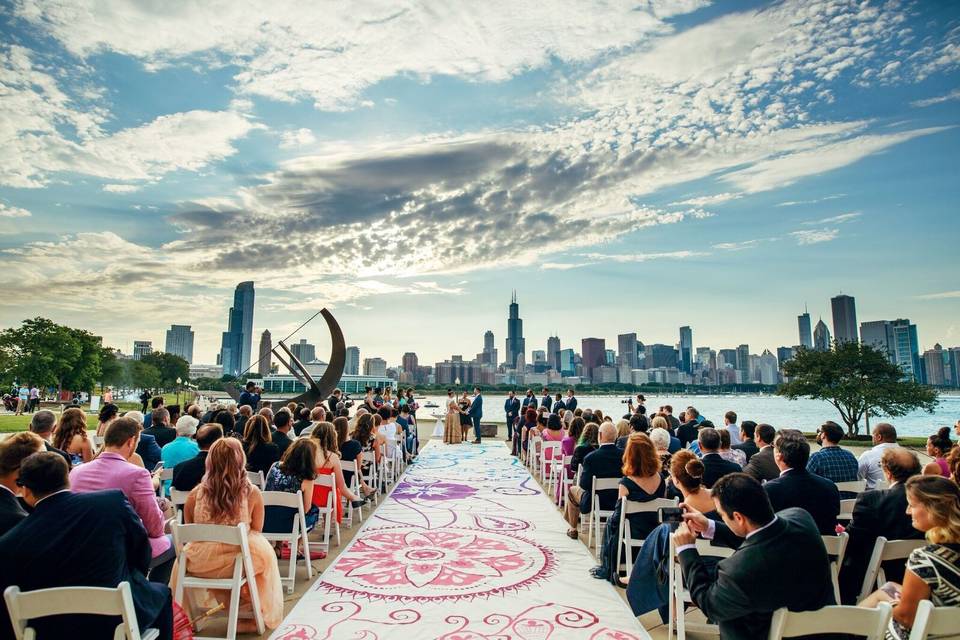 Outdoor wedding ceremony area