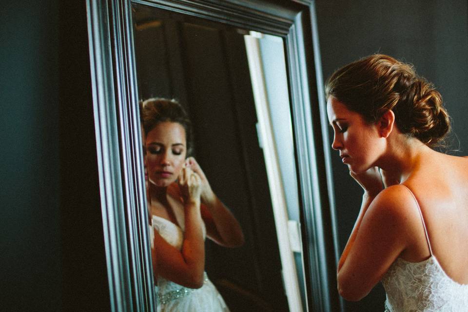 Bride getting ready