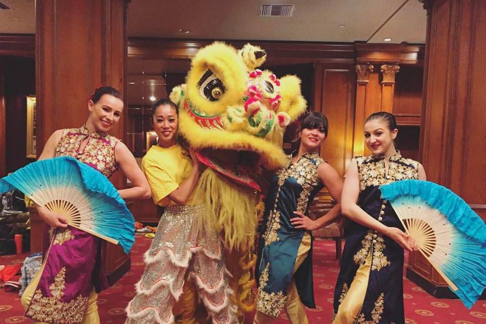 Chinese Dragon/Fan Dancers