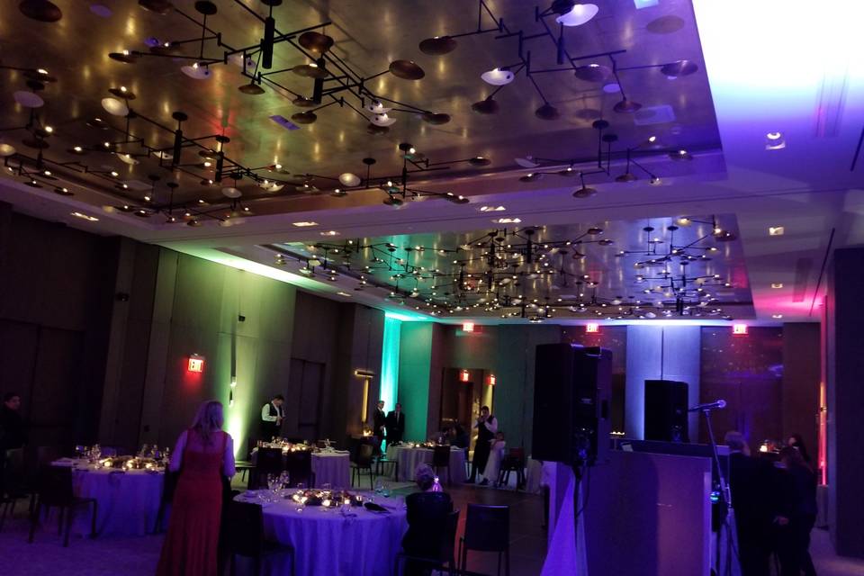 Reception hall lighting