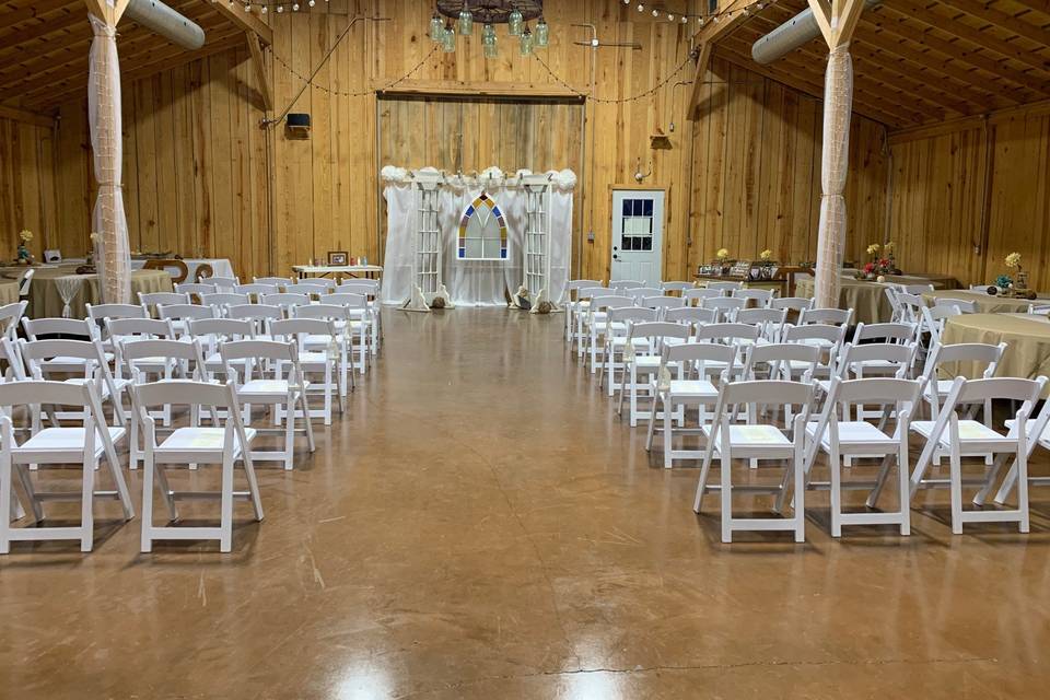 Wedding Inside Barn Setup