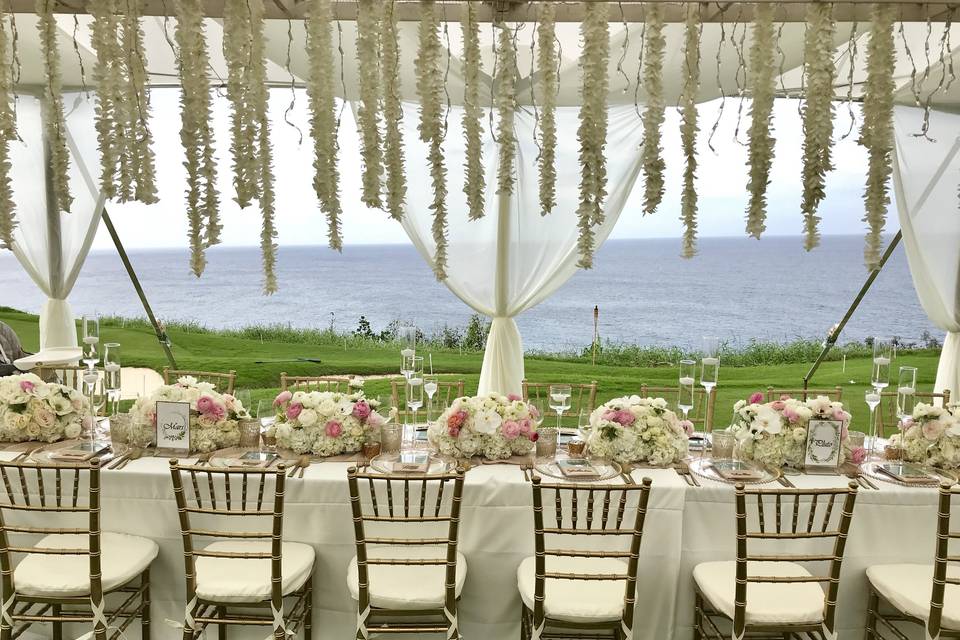 White accents of pink