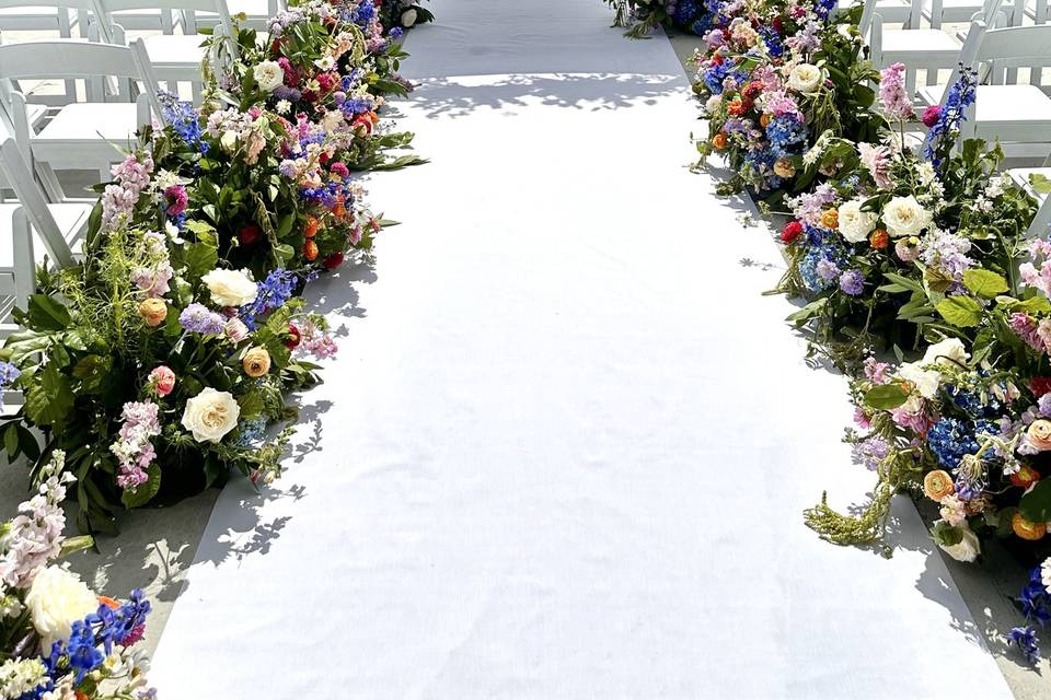 Colorful aisle and arch