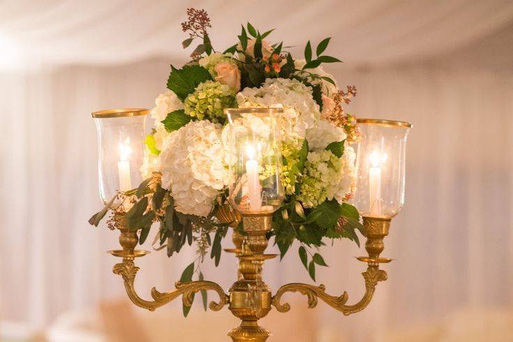 Raised floral centerpiece