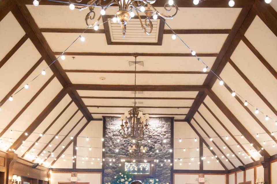 Bride and Groom in Ballroom