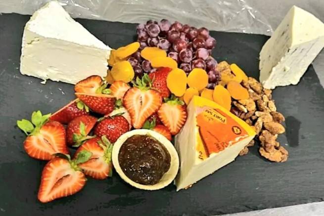 Fruit and cheese board