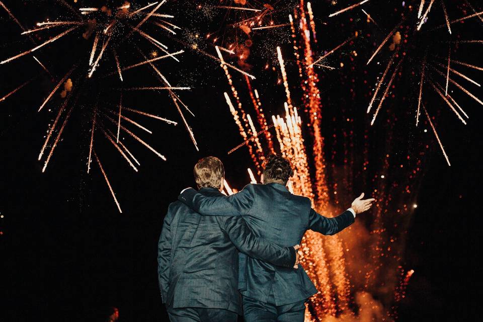 Fireworks across the lake