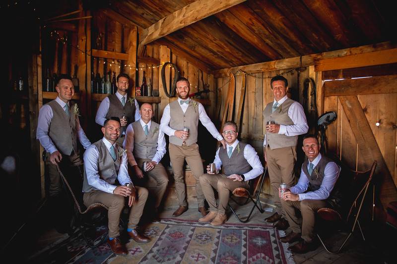 Groomsment in the whiskey lime shed