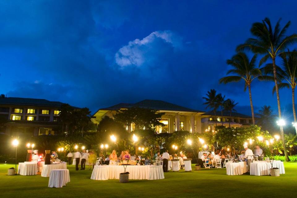 Evening reception on lawn