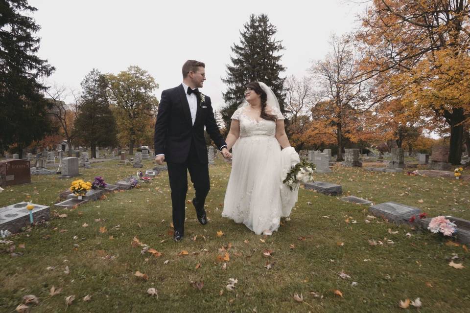 Still from a wedding video.