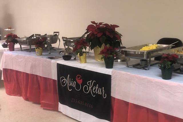 Buffet table all set up