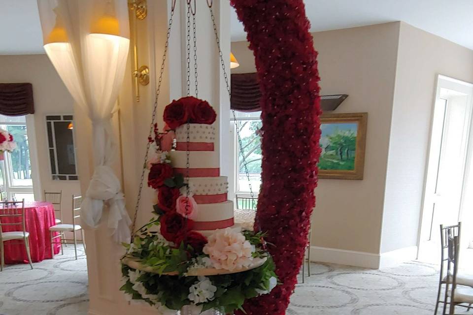 Hanging cake display