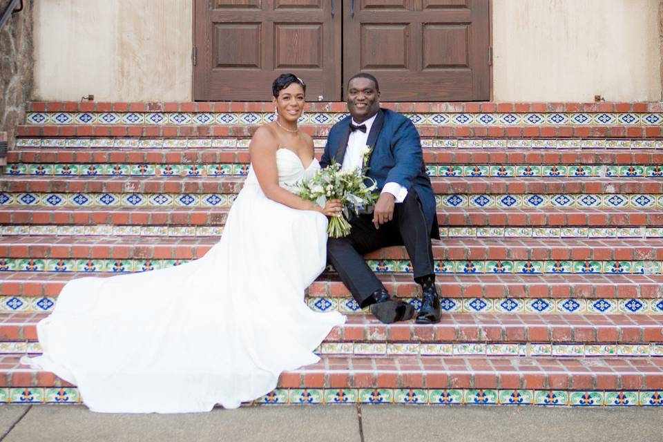 Couple on the steps