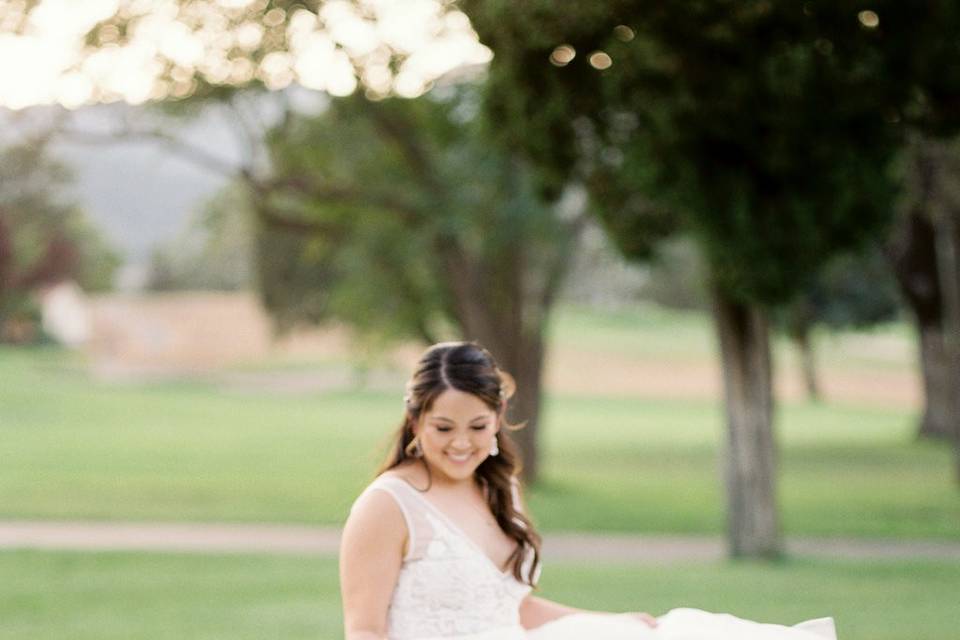 Bride twirling