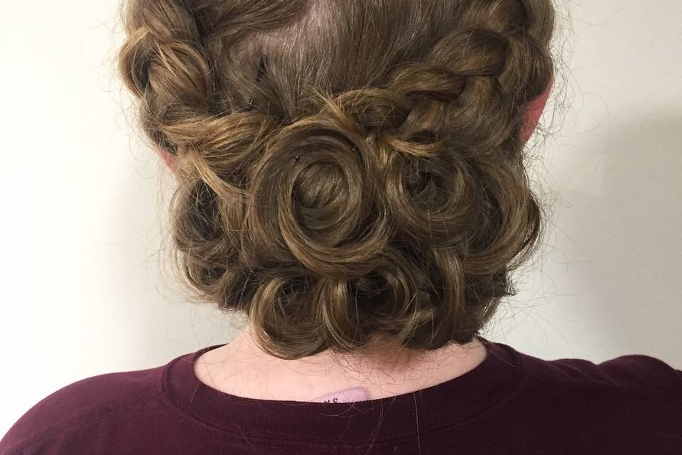 French braided pin curl updo
