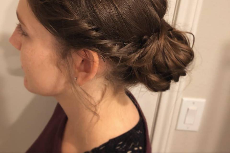 Twisted french braid bun