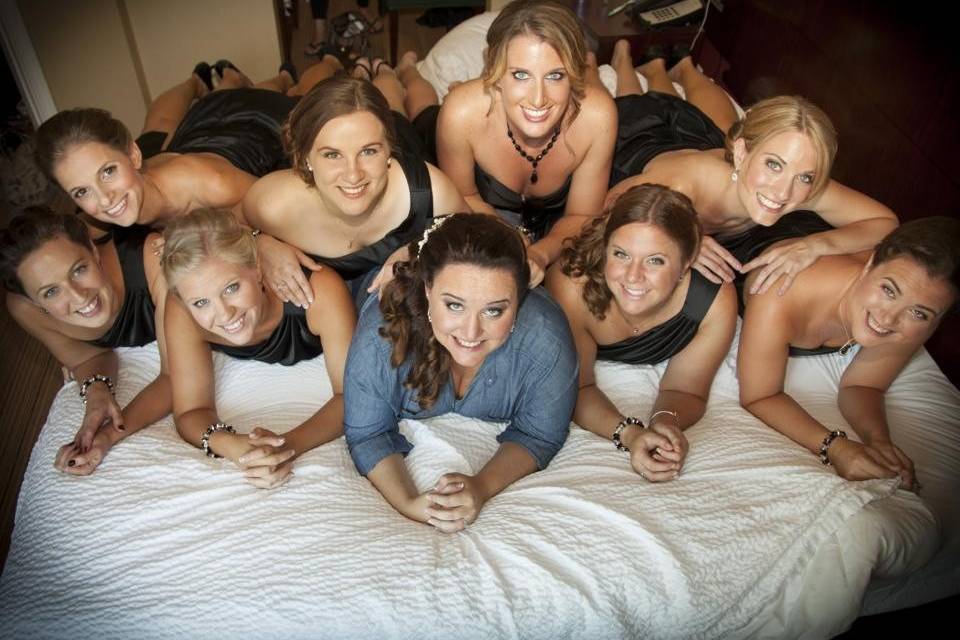 The bride wanted a simple bridesmaid bracelet to pop against her bridesmaid's black dresses. I love that she chose my czech glass beaded Emmie bracelet in silver/black. It's the perfect accent piece for her ladies. She also chose two Skinny bracelets to compliment her mother and mother in laws dresses.