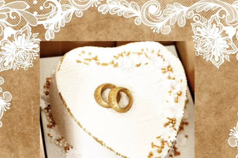 Gold Heart shaped Cake