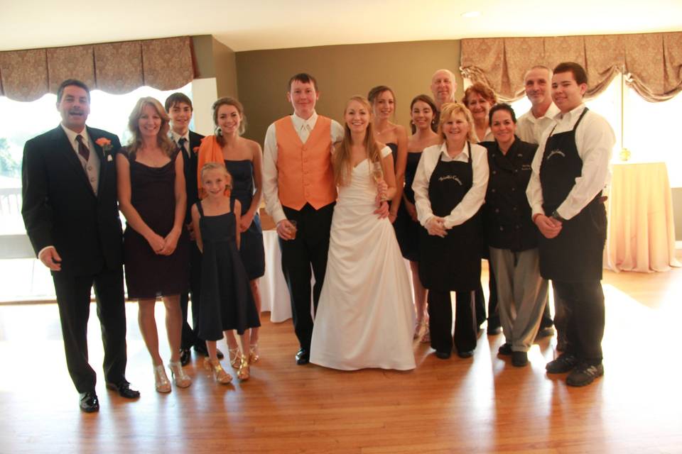 The couple with the caterers