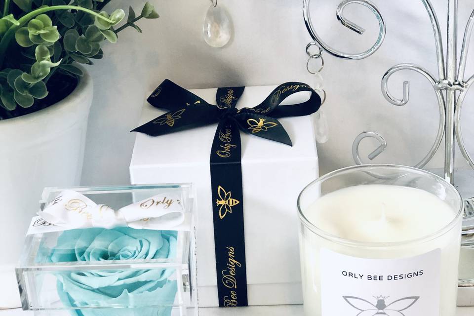 Single Rose Candle Gift Set