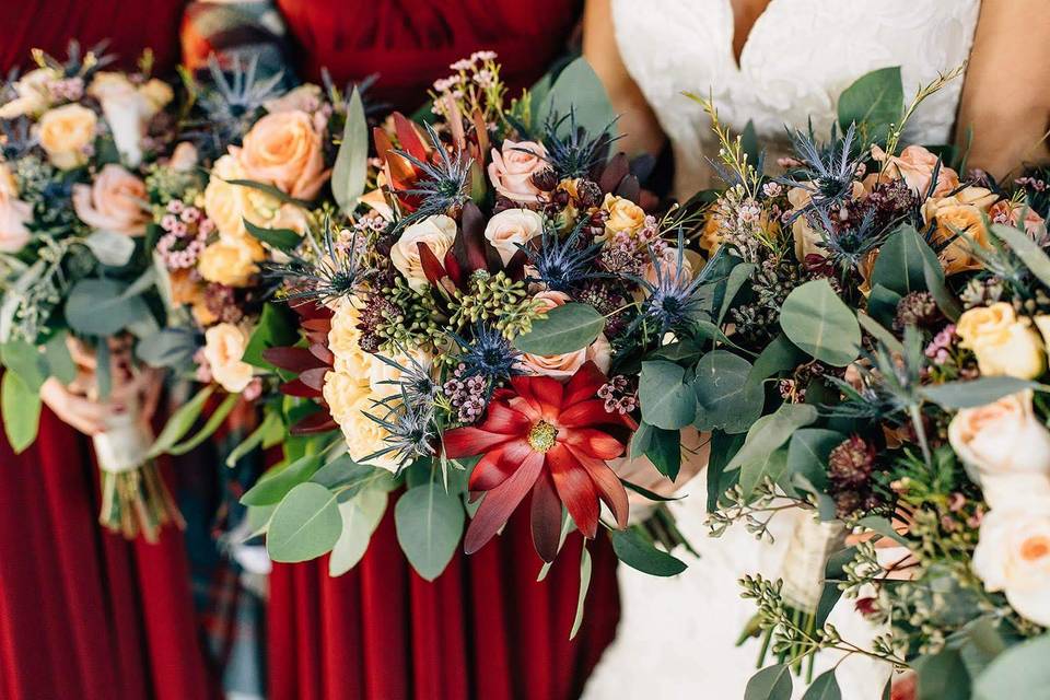 Bridal party bouquets