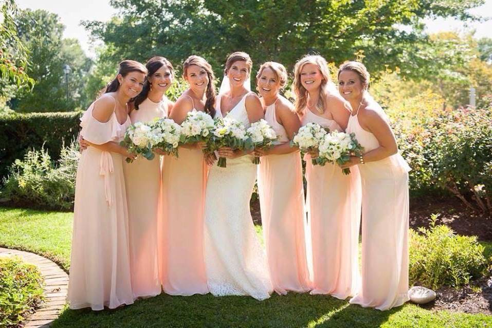 Bride and bridesmaids