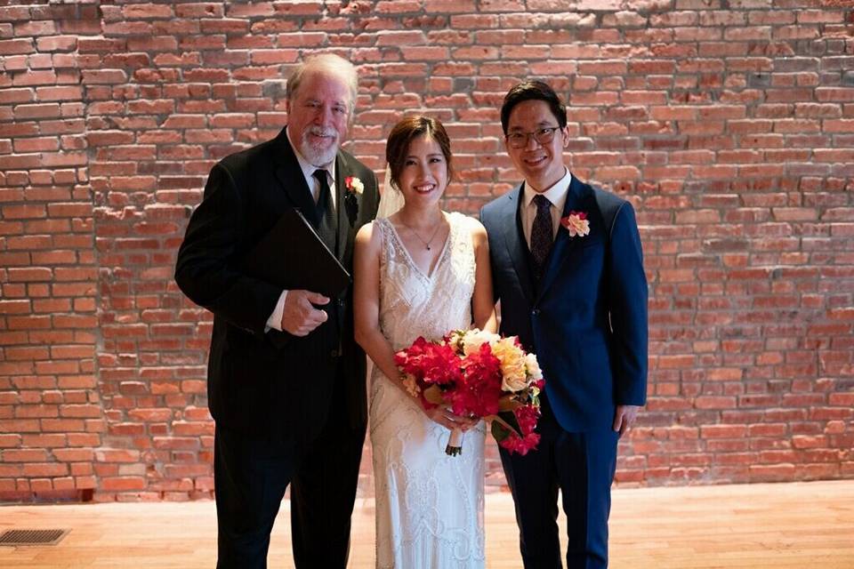 With the happy couple
