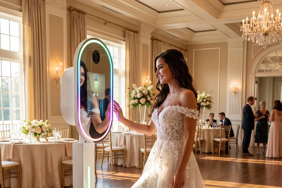 Bridesmaid at the photo booth