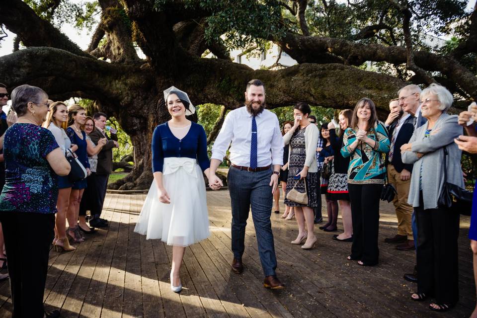 Just married at treaty oak