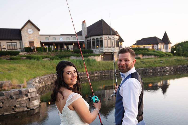 Wedding day fishing