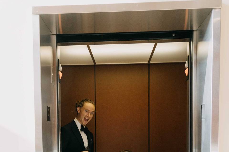 In the elevator