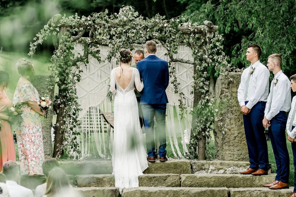 Outdoor ceremony on the ground