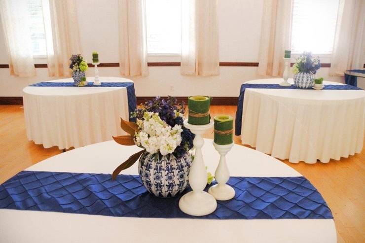 Table setup with centerpiece