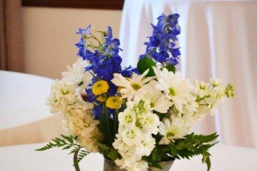 Table setup with centerpiece