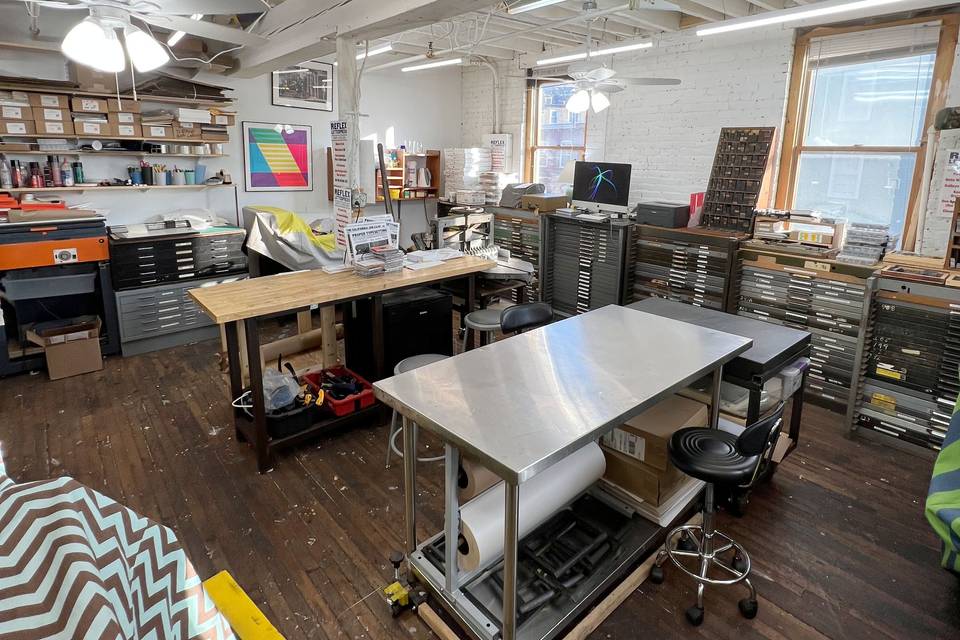 Wide-angle of the studio