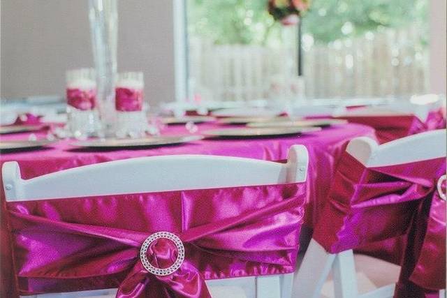 Chair with pink bow