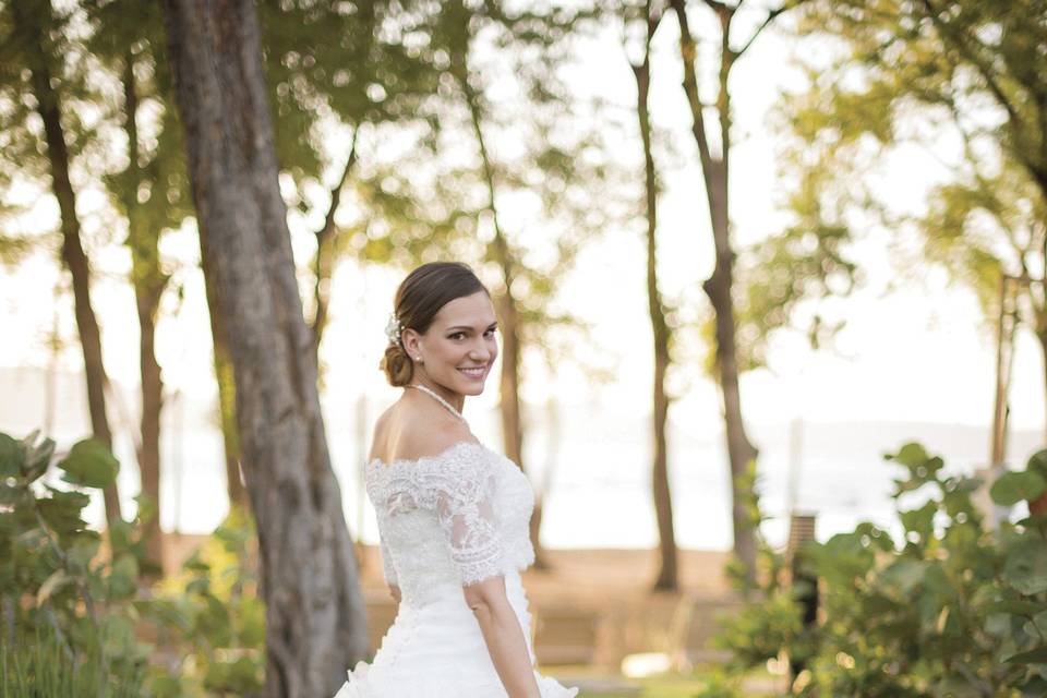 Bride basking in nature