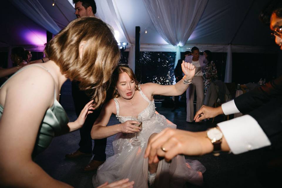 Bride getting down!