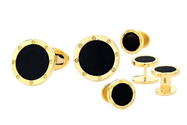 18Kt Gold and Onyx Formal Set
