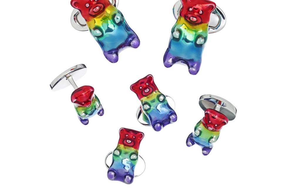 Rainbow Enamel Gummy Bear Set