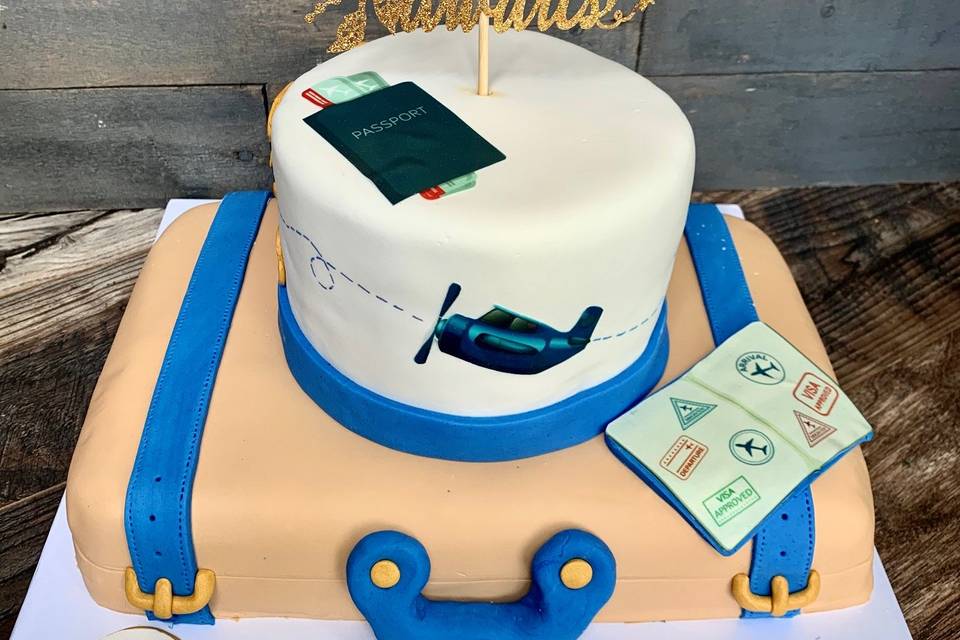 2 Tier Travel Themed Cake