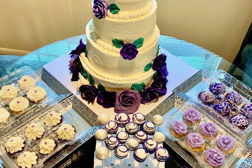 Wedding cake plus desserts