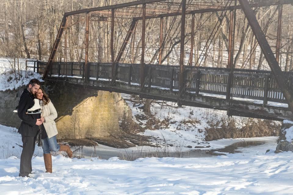 Illinois bridges in winter.