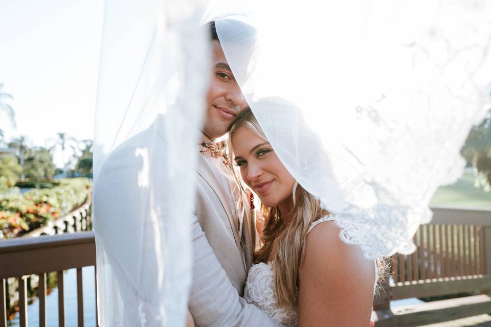 Just Married on the Bridge