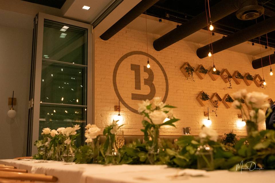 Dining Area with Flowers