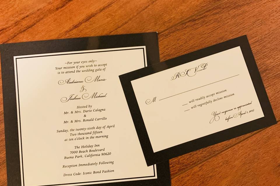 Custom wedding invitations